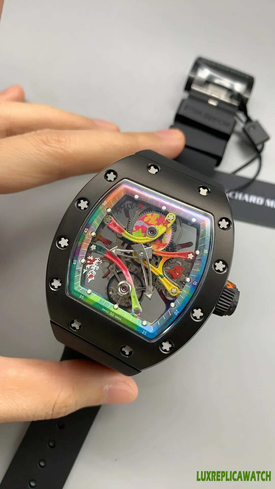 Richard Mille RM 07-01 Replica Watches 45mm Mens Multi-Color Dial Rubber Strap 1:1 Clone Watch - Image 5