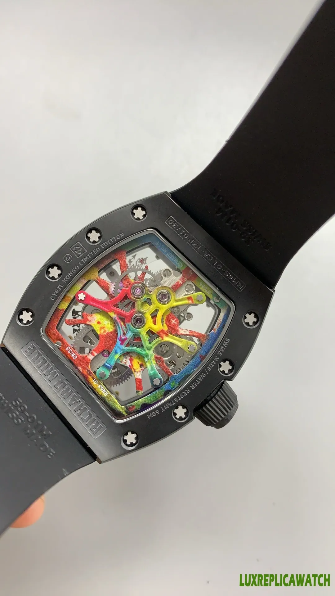 Richard Mille RM 07-01 Replica Watches 45mm Mens Multi-Color Dial Rubber Strap 1:1 Clone Watch - Image 8