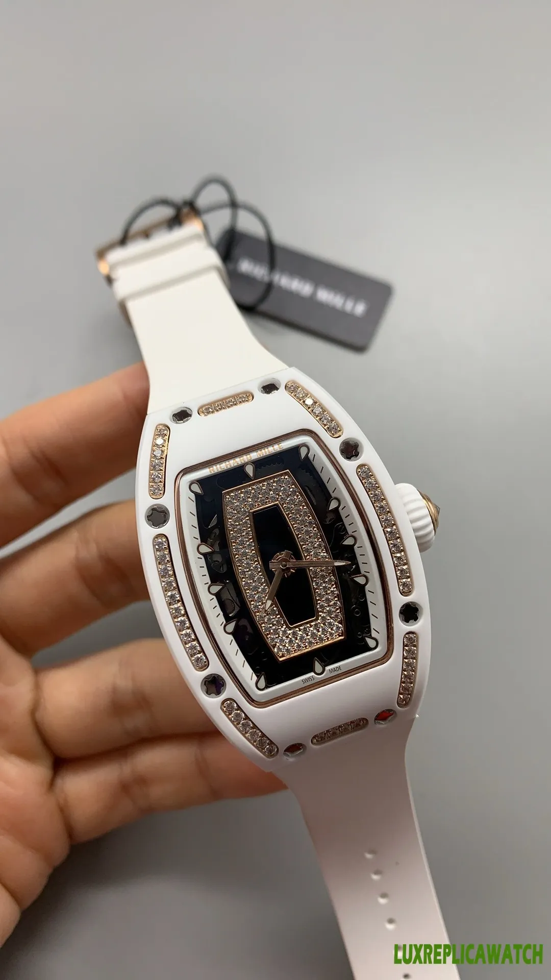Richard Mille RM 07-01 Replica Watches 38mm Womens Black Dial Rubber Strap 1:1 Clone Watch - Image 3