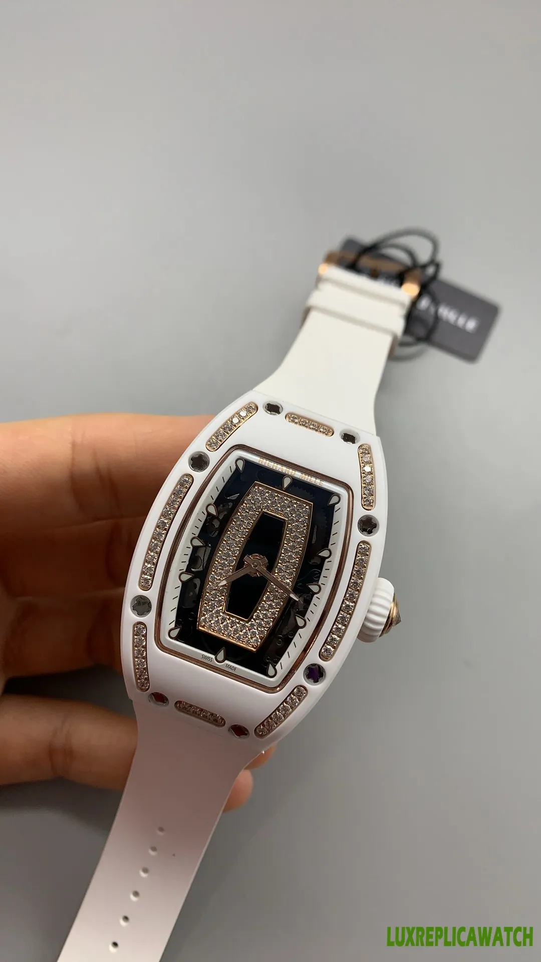 Richard Mille RM 07-01 Replica Watches 38mm Womens Black Dial Rubber Strap 1:1 Clone Watch - Image 4