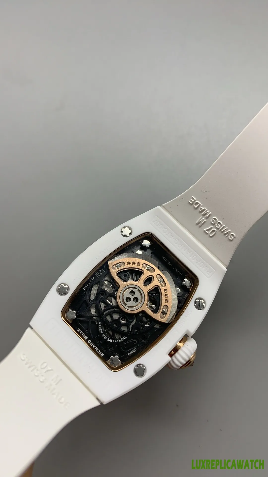 Richard Mille RM 07-01 Replica Watches 38mm Womens Black Dial Rubber Strap 1:1 Clone Watch - Image 7