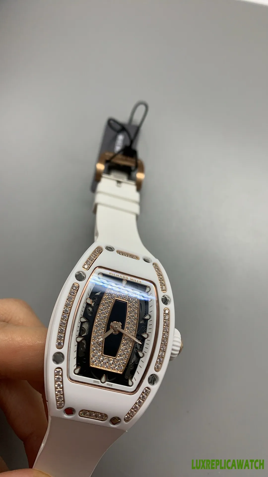Richard Mille RM 07-01 Replica Watches 38mm Womens Black Dial Rubber Strap 1:1 Clone Watch - Image 10