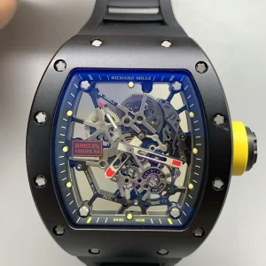 Richard Mille RM35-02 Replica Watches 45mm Mens Blue Dial Rubber Strap 1:1 Clone Watch