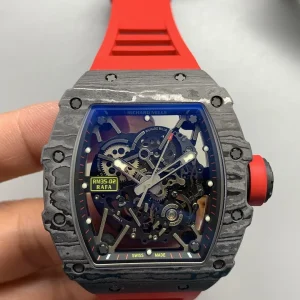 Richard Mille RM35-02 Rafa Replica Watches 50mm Mens Black Dial Rubber Strap 1:1 Clone Watch