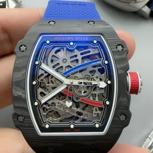 Richard Mille RM67-02 Rafael Nadal Replica Watches 47mm Mens Blue Dial Rubber Strap 1:1 Clone Watch