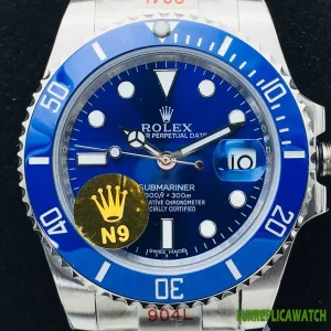Rolex Submariner Date Replica Watches 40mm Mens Blue Dial Metal Bracelet 1:1 Clone Watch