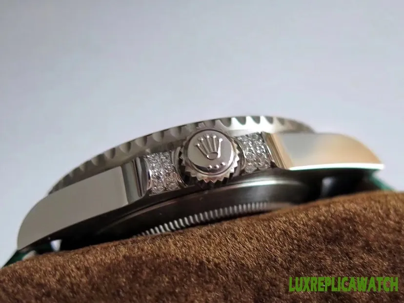 Rolex Submariner Date Replica Watches 40mm Mens Green Dial Leather Strap 1:1 Clone Watch - Image 6