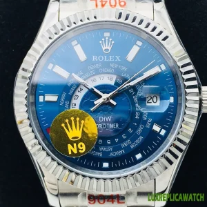 Rolex Sky-Dweller Replica Watches 42mm Mens Blue Dial Metal Bracelet 1:1 Clone Watch