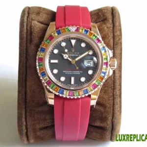 Rolex Yacht-Master Replica Watches 40mm Mens Black Dial Rubber Strap 1:1 Clone Watch