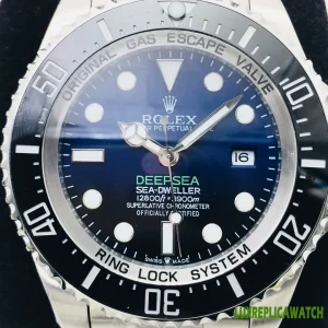 Rolex Sea-Dweller Replica Watches 44mm Mens Blue Dial Metal Bracelet 1:1 Clone Watch