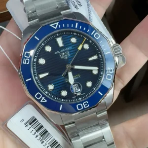 Tag Heuer Aquaracer Replica Watches 41mm Mens Blue Dial Metal Bracelet 1:1 Clone Watch