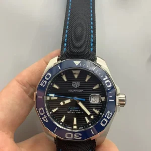 Tag Heuer Aquaracer Replica Watches 41mm Mens Blue Dial Rubber Strap 1:1 Clone Watch