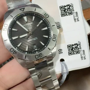 Tag Heuer Aquaracer Replica Watches 41mm Mens Grey Dial Metal Bracelet 1:1 Clone Watch
