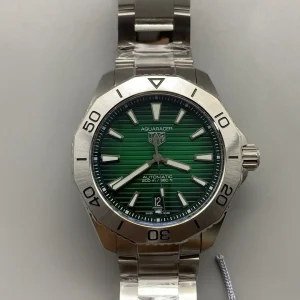Tag Heuer Aquaracer Replica Watches 41mm Mens Green Dial Metal Bracelet 1:1 Clone Watch