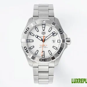 Tag Heuer Aquaracer Replica Watches 41mm Mens White Dial Metal Bracelet 1:1 Clone Watch