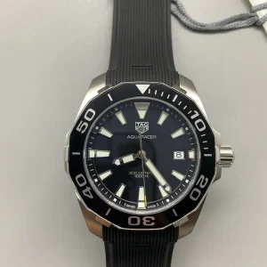 Tag Heuer Aquaracer Replica Watches 41mm Mens Black Dial Rubber Strap 1:1 Clone Watch