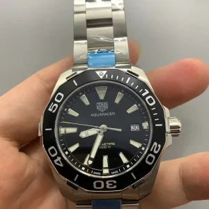 Tag Heuer Aquaracer Replica Watches 41mm Mens Black Dial Metal Bracelet 1:1 Clone Watch