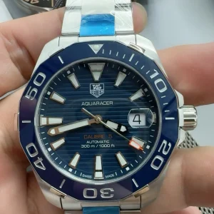 Tag Heuer Aquaracer Replica Watches 41mm Mens Blue Dial Metal Bracelet 1:1 Clone Watch