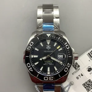 Tag Heuer Aquaracer Replica Watches 41mm Mens Black Dial Metal Bracelet 1:1 Clone Watch
