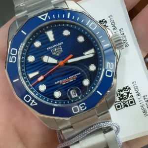 Tag Heuer Aquaracer Replica Watches 41mm Mens Blue Dial Metal Bracelet 1:1 Clone Watch