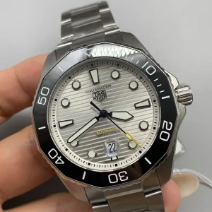 Tag Heuer Aquaracer Replica Watches 41mm Mens Silver Dial Metal Bracelet 1:1 Clone Watch