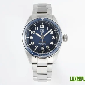Tag Heuer Autavia Replica Watches 42mm Mens Blue Dial Metal Bracelet 1:1 Clone Watch