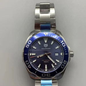Tag Heuer Aquaracer Replica Watches 41mm Mens Blue Dial Metal Bracelet 1:1 Clone Watch