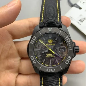 Tag Heuer Aquaracer Replica Watches 41mm Mens Black Dial Rubber Strap 1:1 Clone Watch