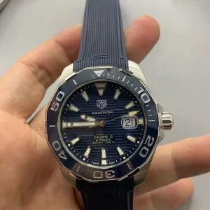 Tag Heuer Aquaracer Replica Watches 41mm Mens Blue Dial Rubber Strap 1:1 Clone Watch