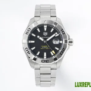 Tag Heuer Aquaracer Replica Watches 41mm Mens Black Dial Metal Bracelet 1:1 Clone Watch