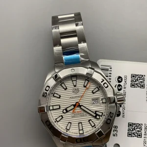 Tag Heuer Aquaracer Replica Watches 41mm Mens Silver Dial Metal Bracelet 1:1 Clone Watch