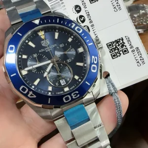 Tag Heuer Aquaracer Replica Watches 41mm Mens Blue Dial Metal Bracelet 1:1 Clone Watch