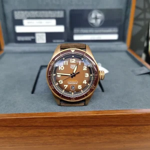 Tag Heuer Autavia Replica Watches 42mm Mens Brown Dial Leather Strap 1:1 Clone Watch