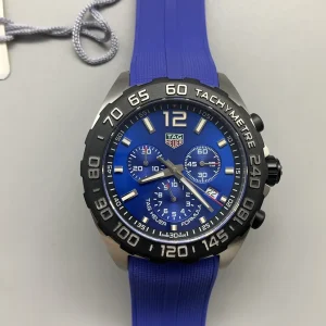Tag Heuer Formula 1 Replica Watches 44mm Mens Blue Dial Rubber Strap 1:1 Clone Watch