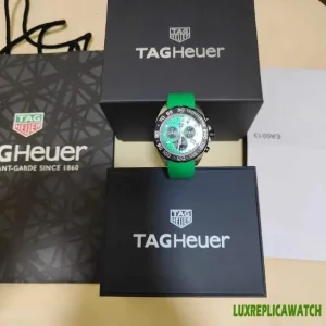 Tag Heuer Formula 1 Replica Watches 44mm Mens Green Dial Rubber Strap 1:1 Clone Watch