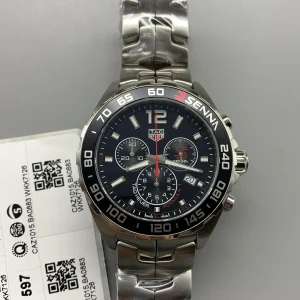 Tag Heuer Formula 1 Senna Replica Watches 44mm Mens Black Dial Metal Bracelet 1:1 Clone Watch