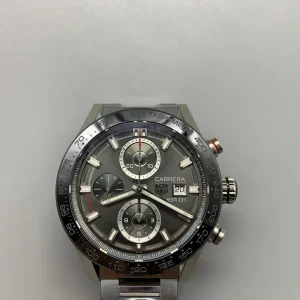 Tag Heuer Carrera Replica Watches 43mm Mens Grey Dial Metal Bracelet 1:1 Clone Watch