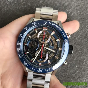 Tag Heuer Carrera Replica Watches 44mm Mens Blue Dial Metal Bracelet 1:1 Clone Watch