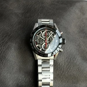 Tag Heuer Carrera Replica Watches 44mm Mens Skeleton Dial Metal Bracelet 1:1 Clone Watch