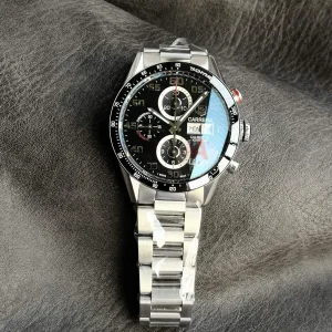 Tag Heuer Carrera Replica Watches 43mm Mens Black Dial Metal Bracelet 1:1 Clone Watch