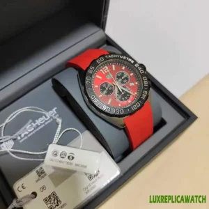 Tag Heuer Carrera Replica Watches 44mm Mens Black Dial Rubber Strap 1:1 Clone Watch
