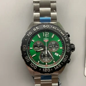 Tag Heuer Formula 1 Replica Watches 44mm Mens Green Dial Metal Bracelet 1:1 Clone Watch