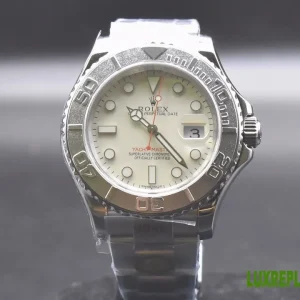 Rolex Yacht-Master Replica Watches 40mm Mens Light Grey Dial Metal Bracelet 1:1 Clone Watch